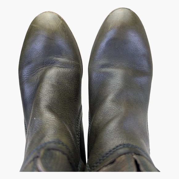 Felmini Green Leather Bohemian Festival Booties | Made In Portugal | Size 9 - Picture 8 of 10